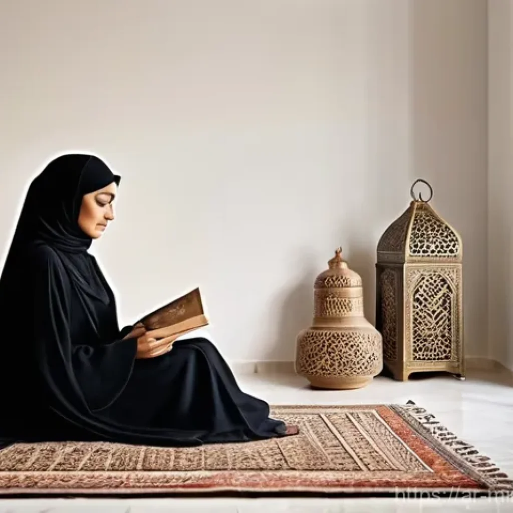 미니멀리즘으로 극복하는 소비습관 - **A tranquil and organized Arab living room, bathed in soft, natural light.** The space features cle...