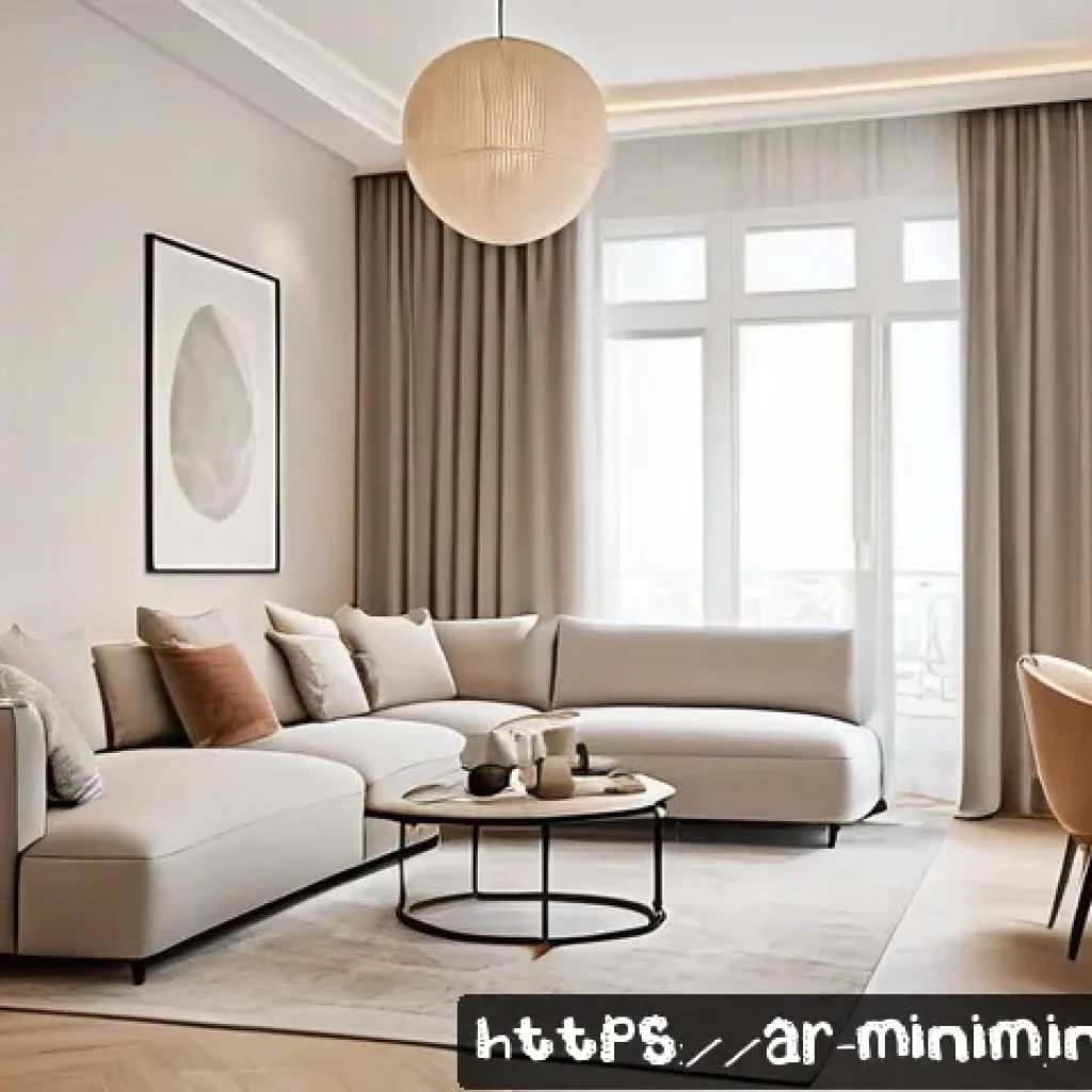 미니멀리즘과 커플의 공간 공유하기 - A serene shared living space designed for a modern Arab couple, featuring calming neutral colors lik...
